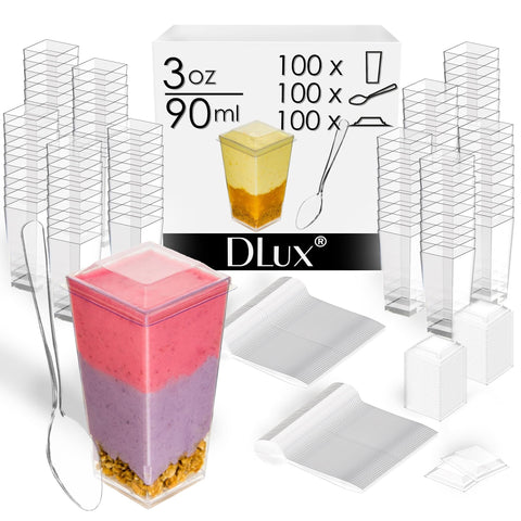 DLux close-up of cup clarity highlighting crystal clear plastic benefit