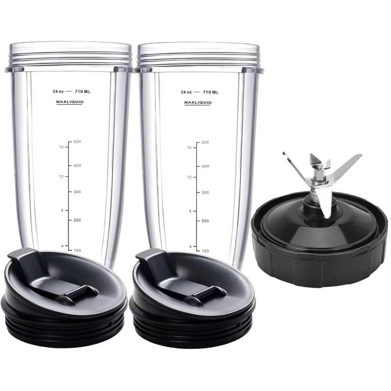 Dmsmisi front view of full replacement kit showing cups lids and blade for quick swaps