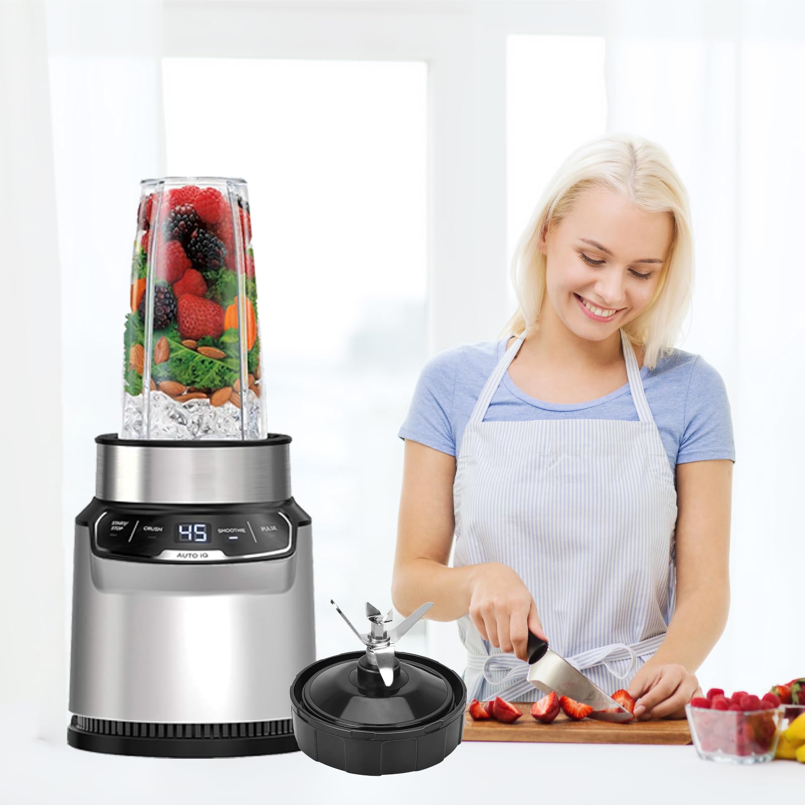 Dmsmisi lifestyle kitchen scene with smoothie made faster and smoother