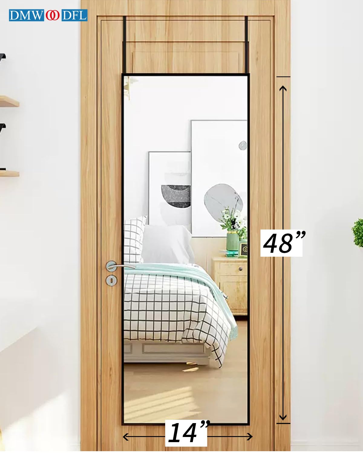 DMWOODFL close-up of aluminum alloy frame edge, highlighting durable polished finish benefit