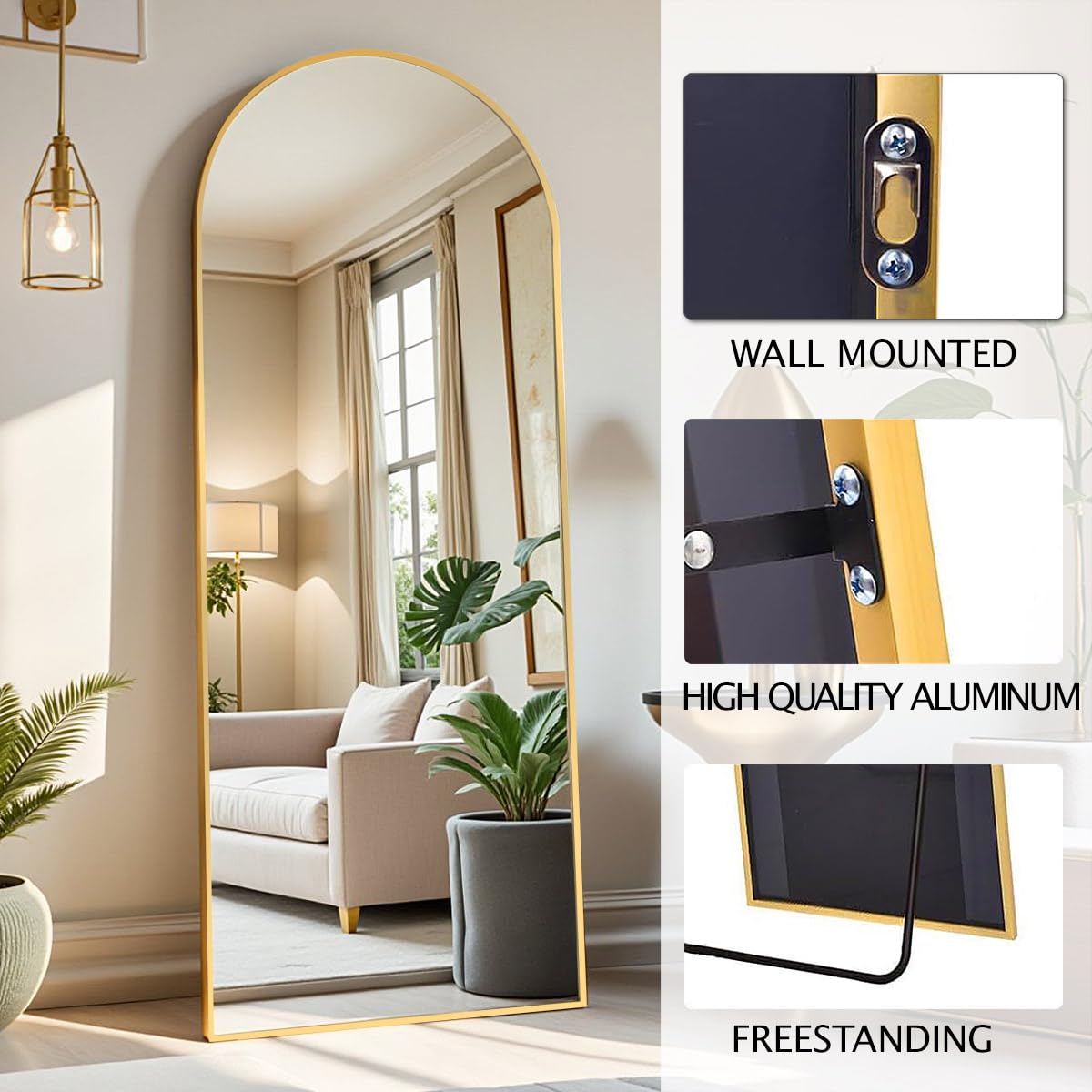 DMWOODFL shatter-proof glass detail emphasizing clear safe reflection benefit