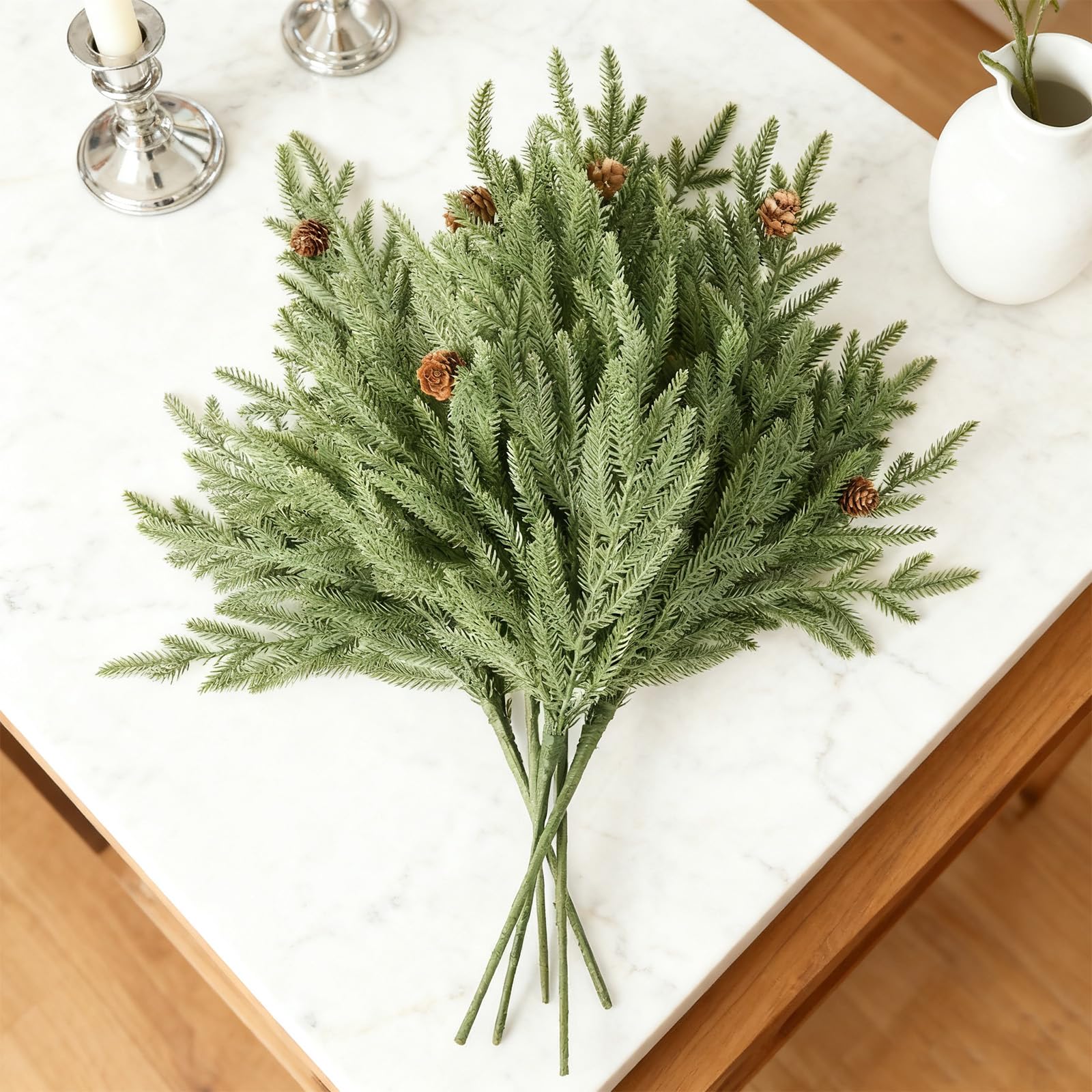 DN DECONATION close-up of textured pine needles showing realistic detail and natural look