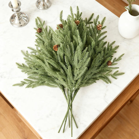 DN DECONATION close-up of textured pine needles showing realistic detail and natural look
