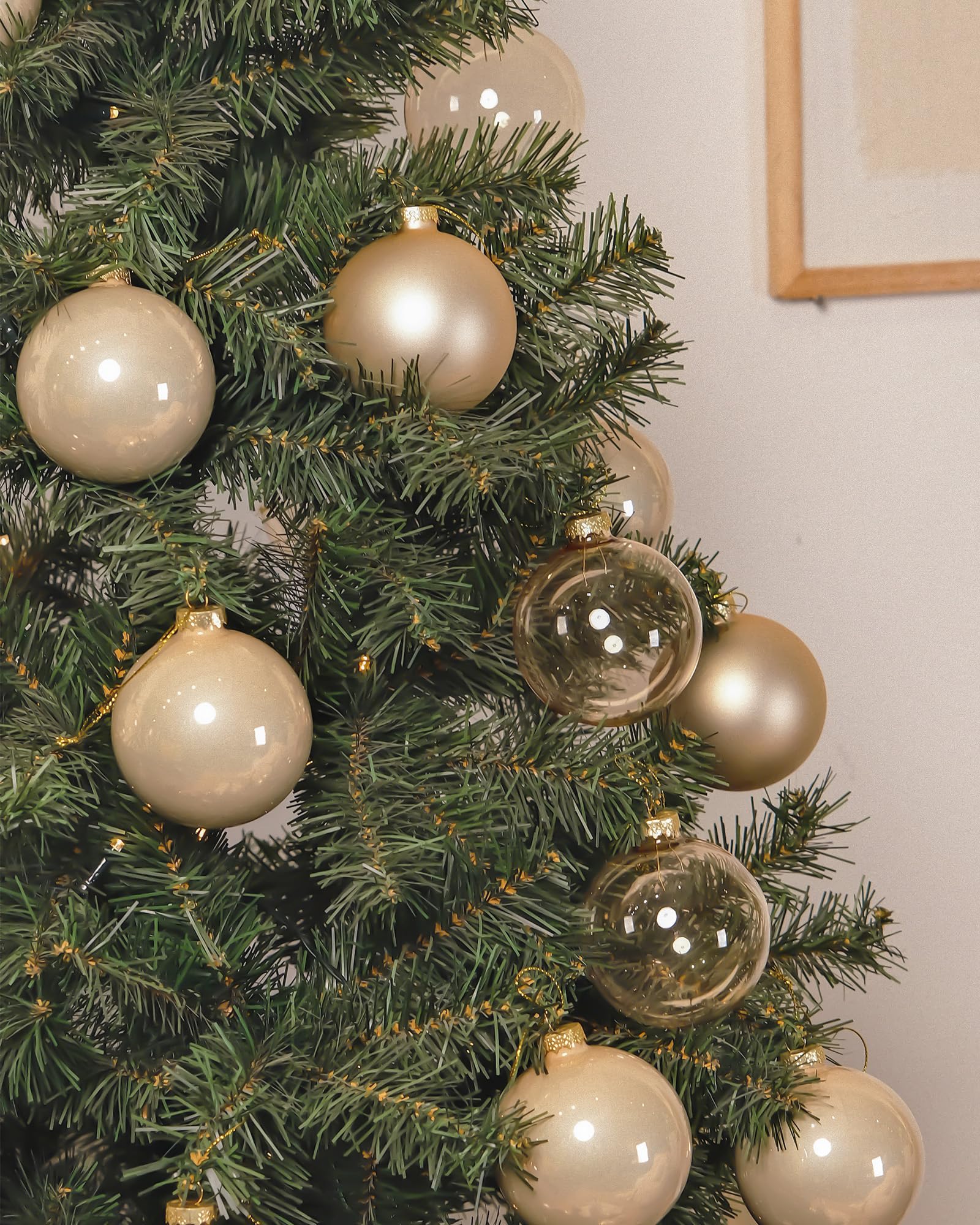 DN DECONATION shiny bauble reflecting tree lights to add bright sparkle and visual interest