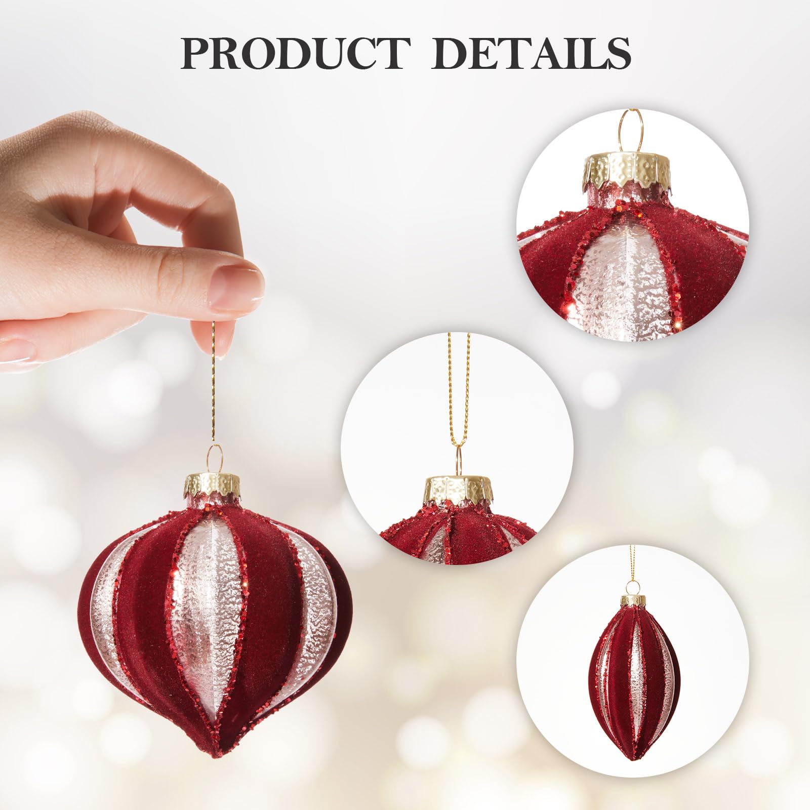 DN DECONATION gold cap and hanging rope detail, ready-to-hang convenience