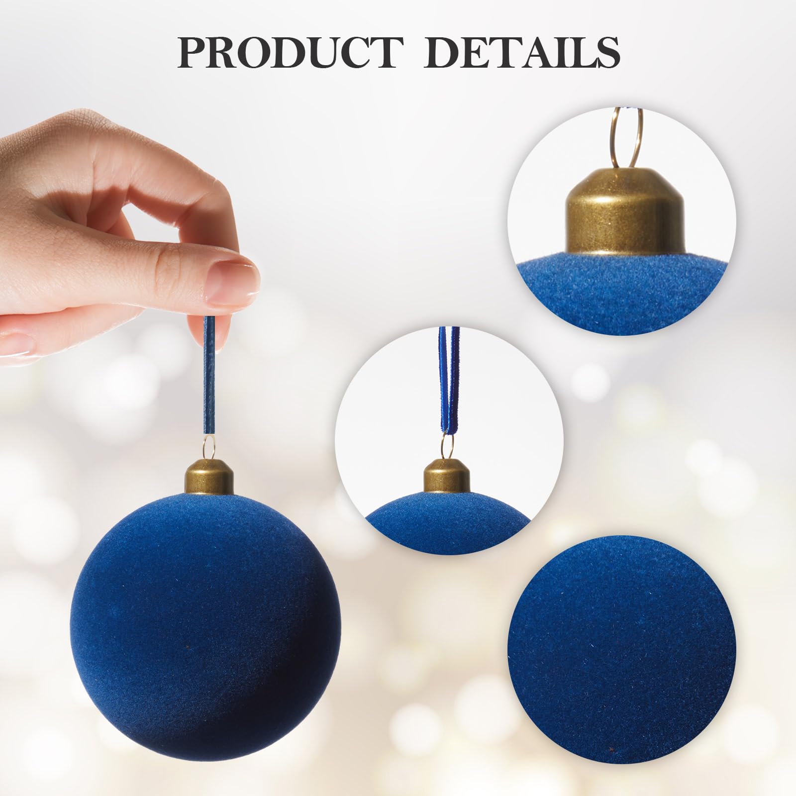 DN DECONATION ornaments hanging on tree with lights creating cohesive sparkle