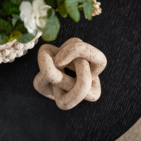 DN DECONATION knot beside plant illustrating organic pairing and calming aesthetic benefit