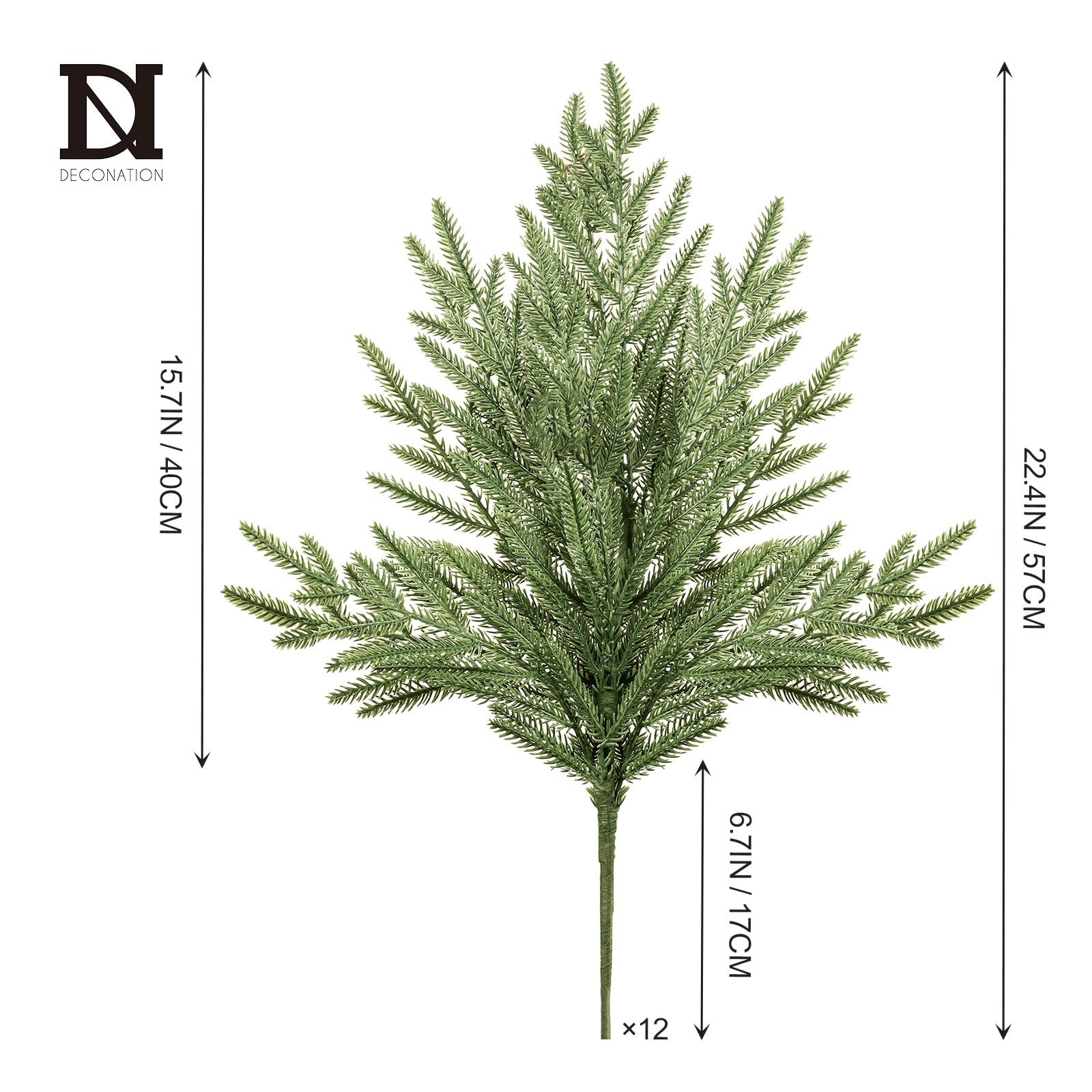 DN DECONATION pine stems arranged in a vase creating a full seasonal centerpiece