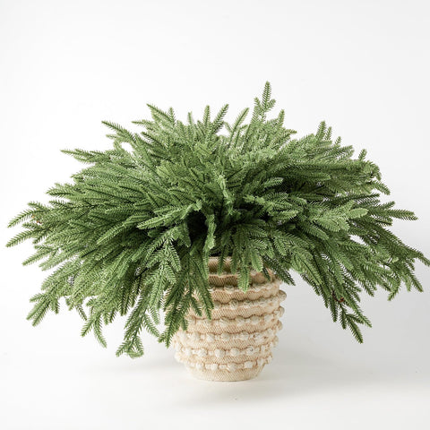 DN DECONATION wreath craft close-up with stems woven for a thick natural-looking ring