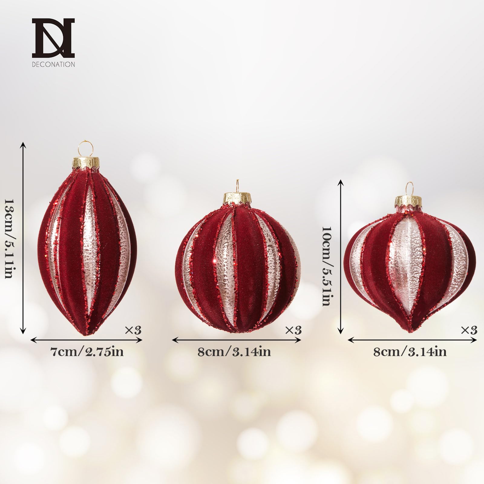 DN DECONATION ornaments on a decorated tree, creates warm vintage ambiance
