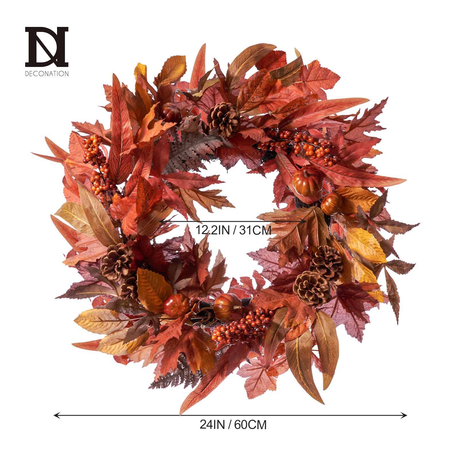 DN DECONATION pumpkin and berry detail providing seasonal focal interest