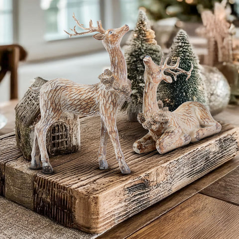 DN DECONATION reindeer held in hand to show compact size and portability