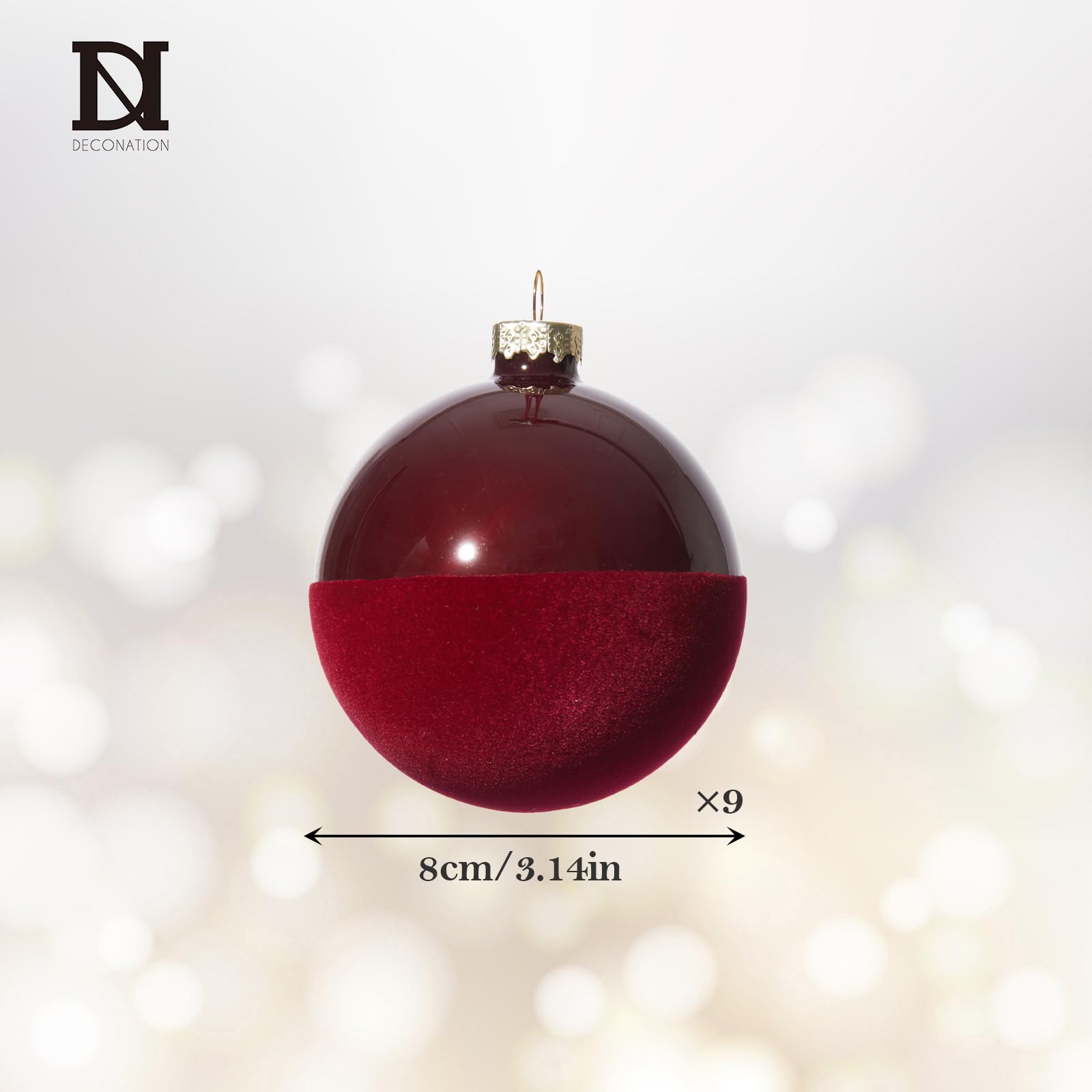 DN DECONATION tabletop centerpiece with velvet balls creating festive focal point