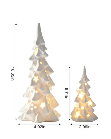 DN DECONATION trees styled as a dining table centerpiece adding festive charm