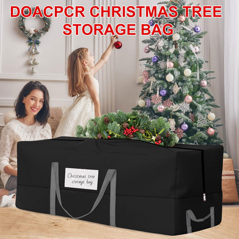 Doacpcr bag open with disassembled tree pieces inside for organized storage