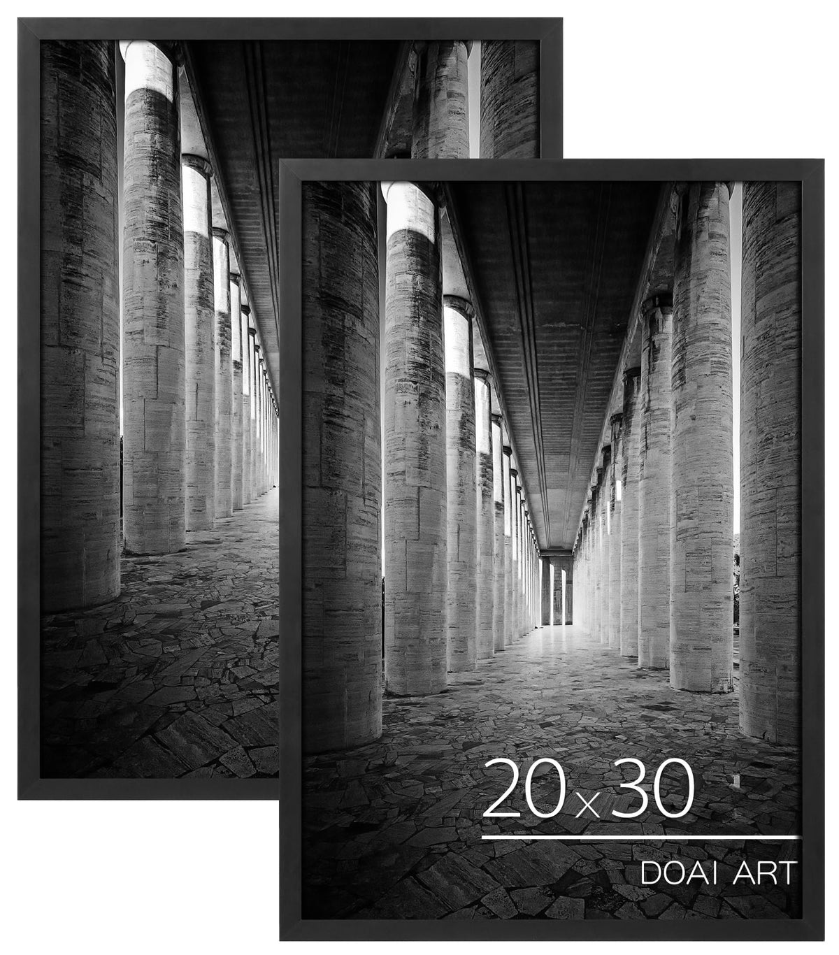 DOAI ART front view of black 20x30 frame showing clean presentation benefit
