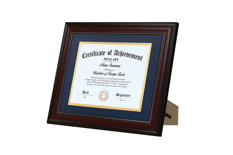 DOAI ART close-up of blue-over-gold double mat highlighting contrast and refined edges