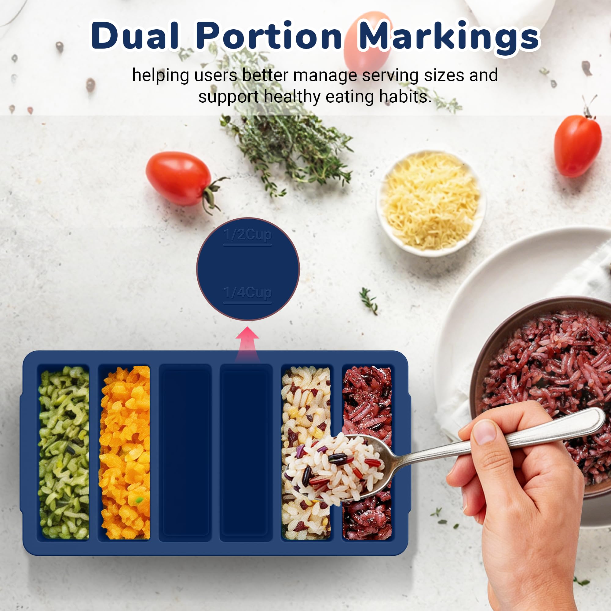 Doasuwish 1-cup and 2-cup filled with soup showing meal storage benefit