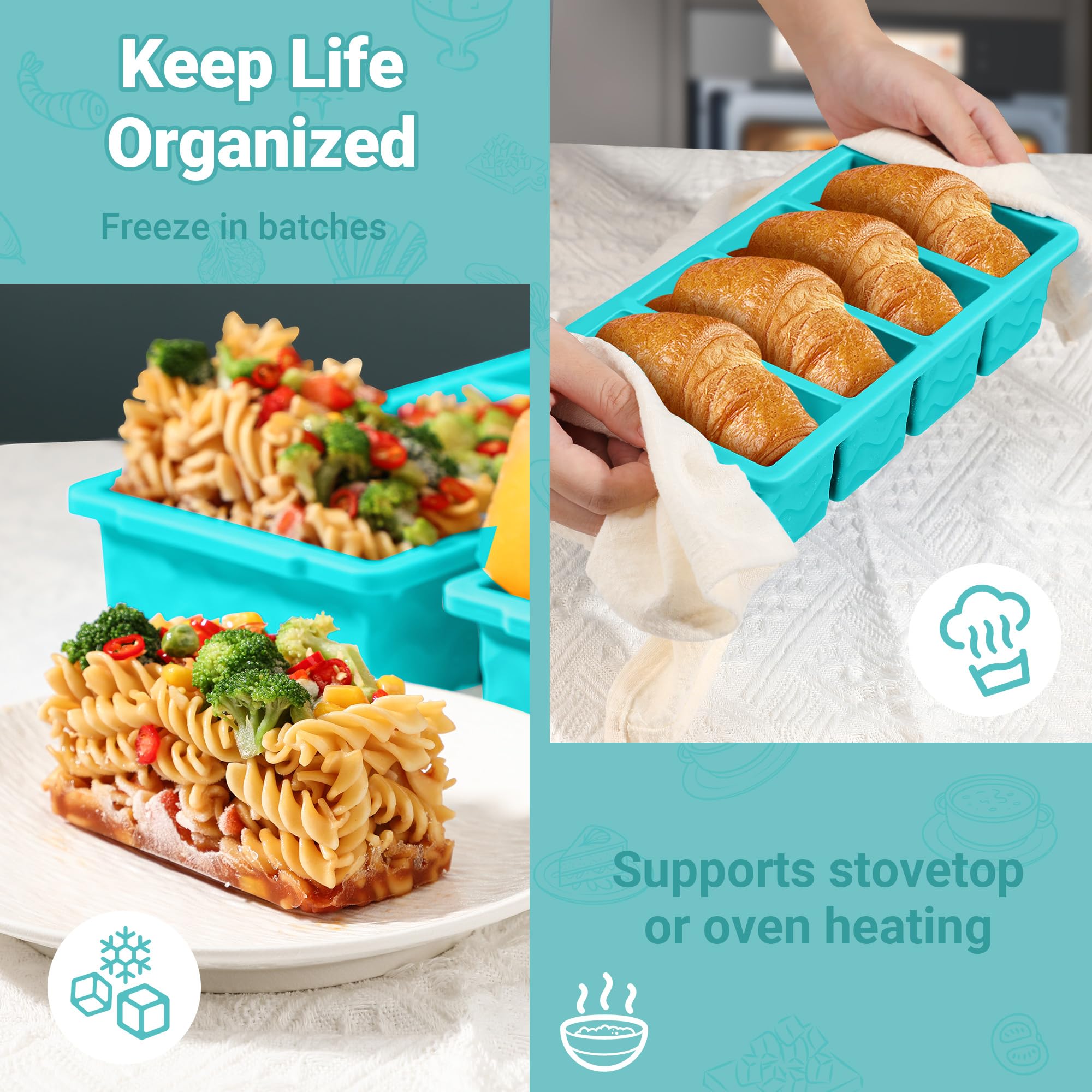 Doasuwish molds in kitchen setting demonstrating meal prep convenience