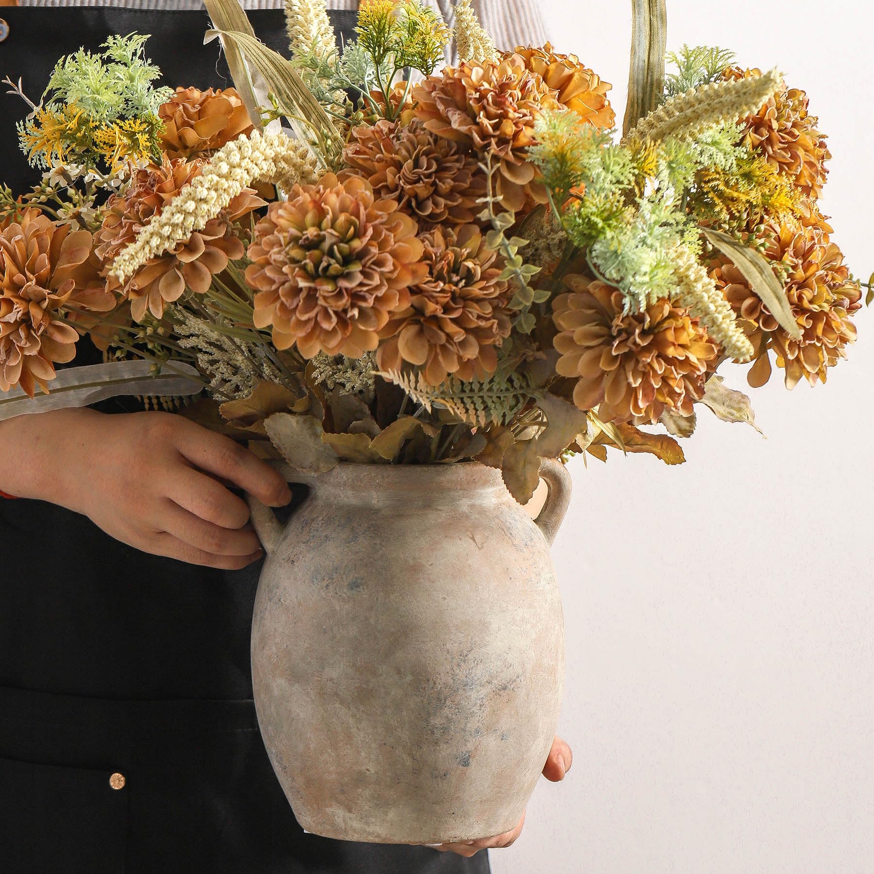 Dobbyby vase styled with pampas grass illustrating height and balance
