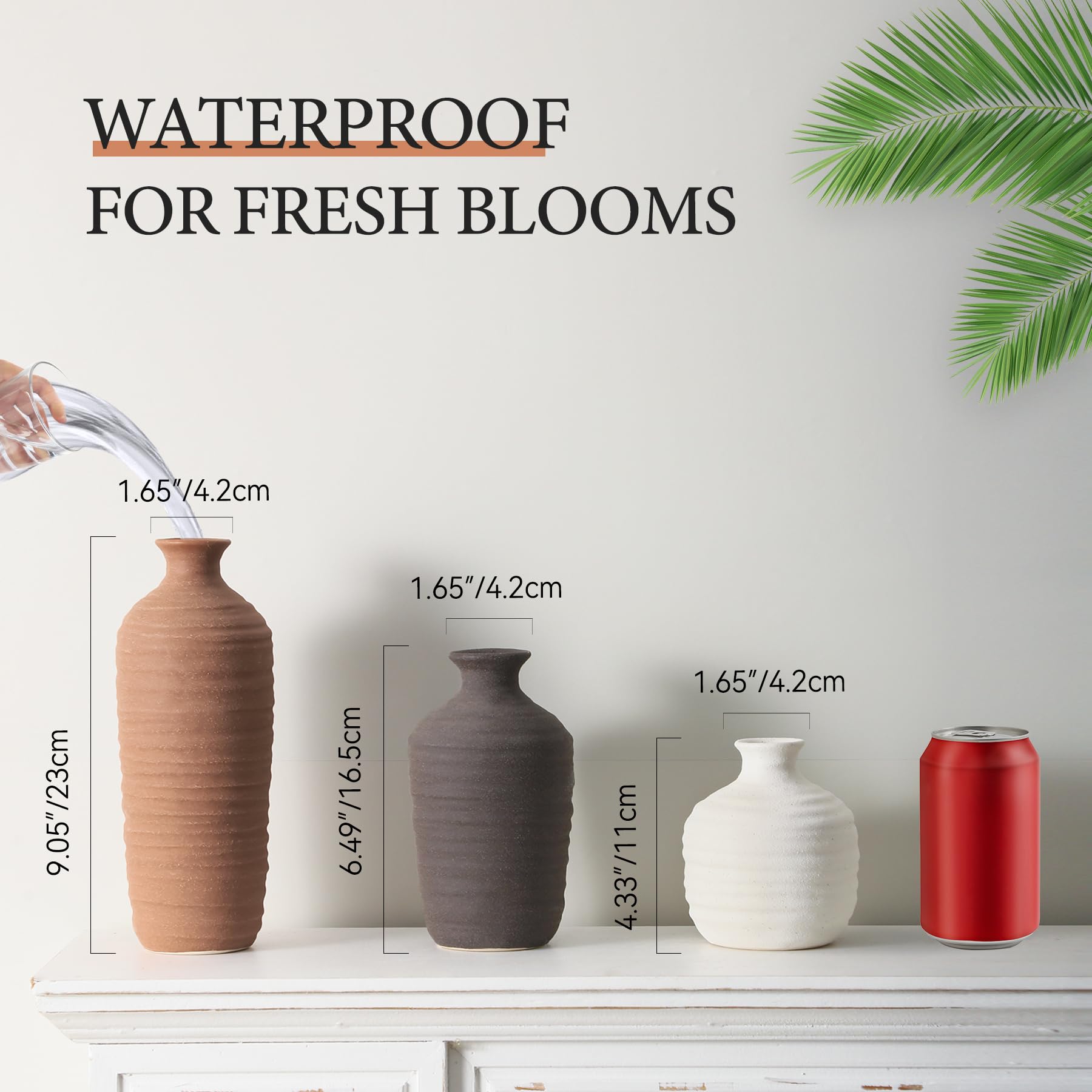 Dobbyby trio of vases styled on mantel offering layered visual interest