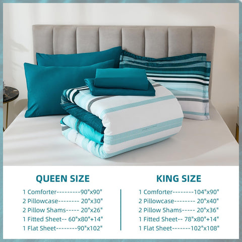 Dobuyly comforter on queen mattress provides clear scale and full-size coverage for beds