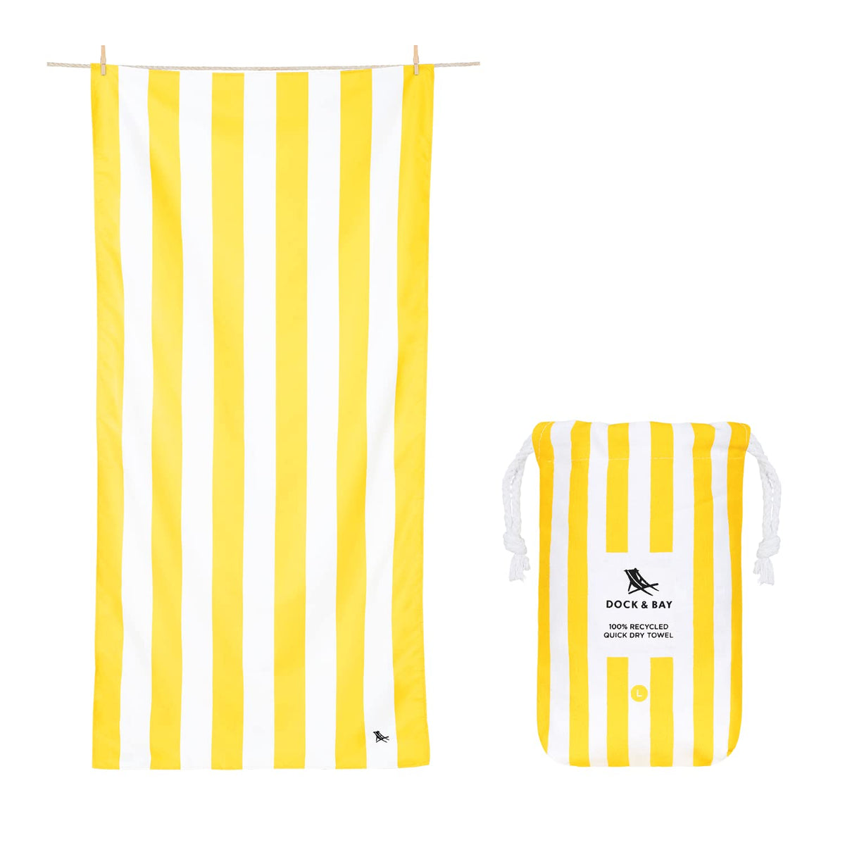 Dock & Bay front view showing cabana boracay yellow towel and carry bag for easy travel