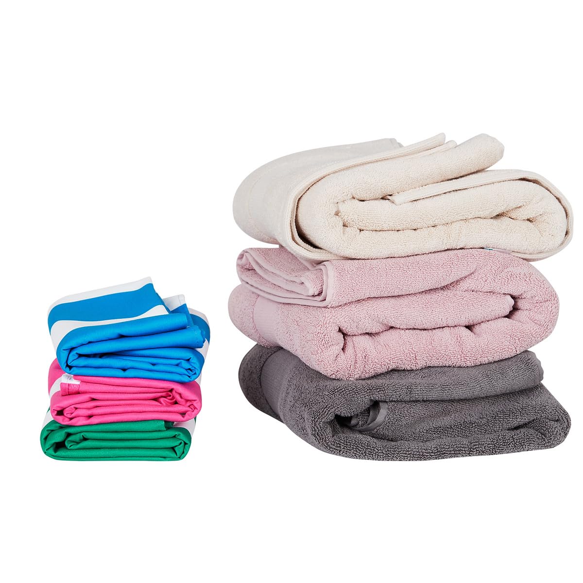Dock & Bay large towel beside beach chair illustrating size and coverage benefit