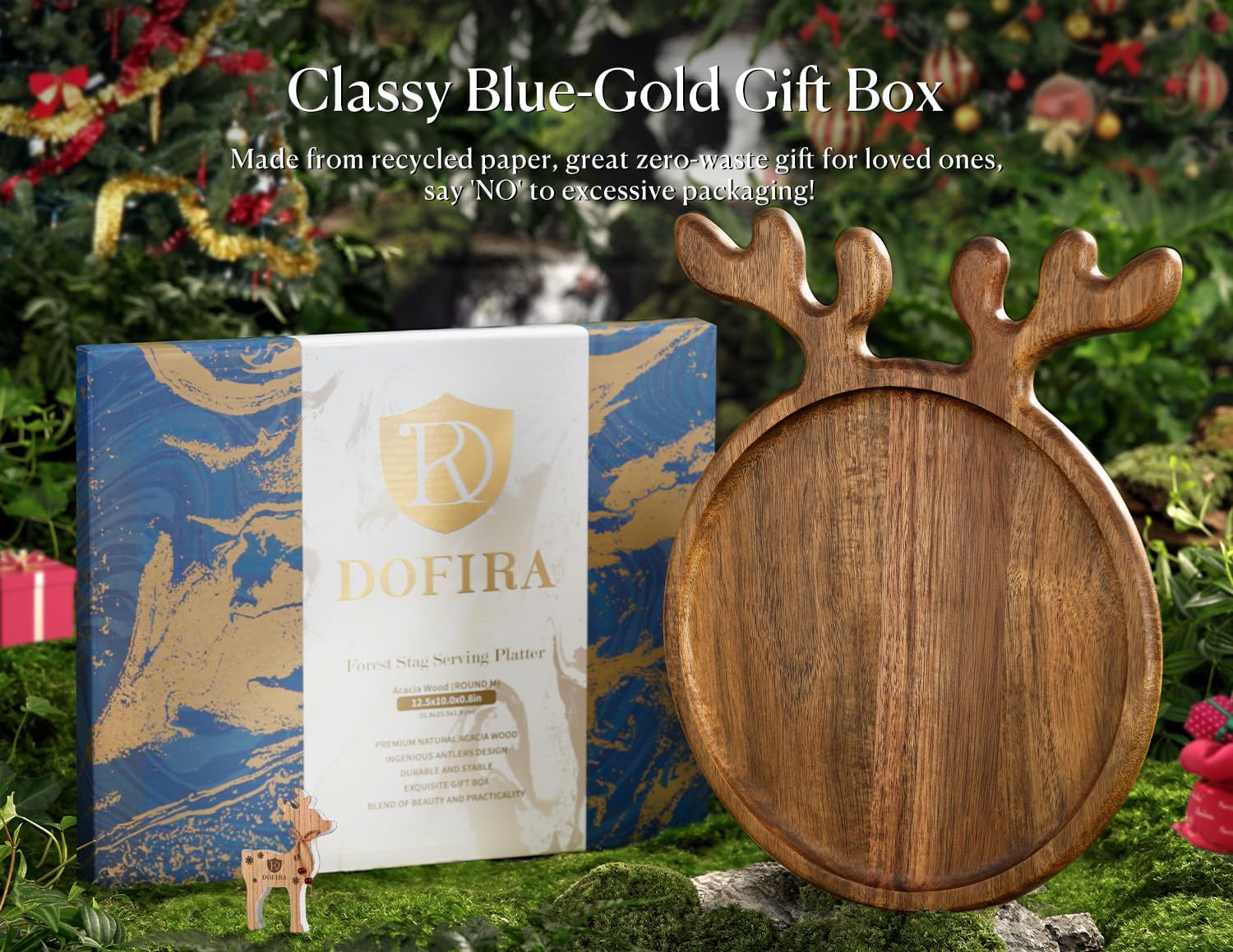 Dofira platter side profile showing non-slip pads for stable serving