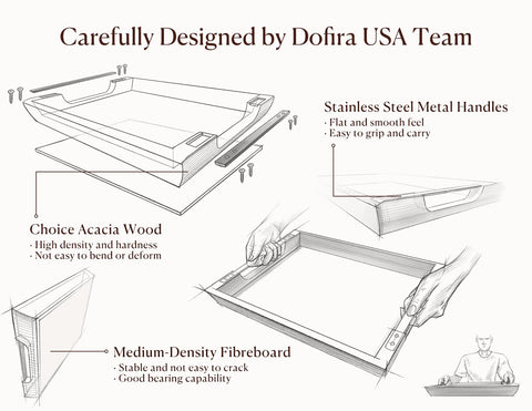 Dofira tray serving breakfast in bed showing stability and easy transport benefit