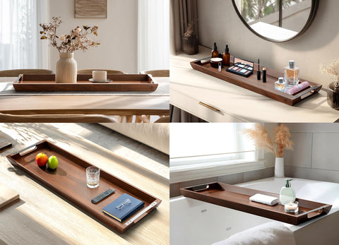 Dofira tray beside chairs to show scale and generous surface area benefit