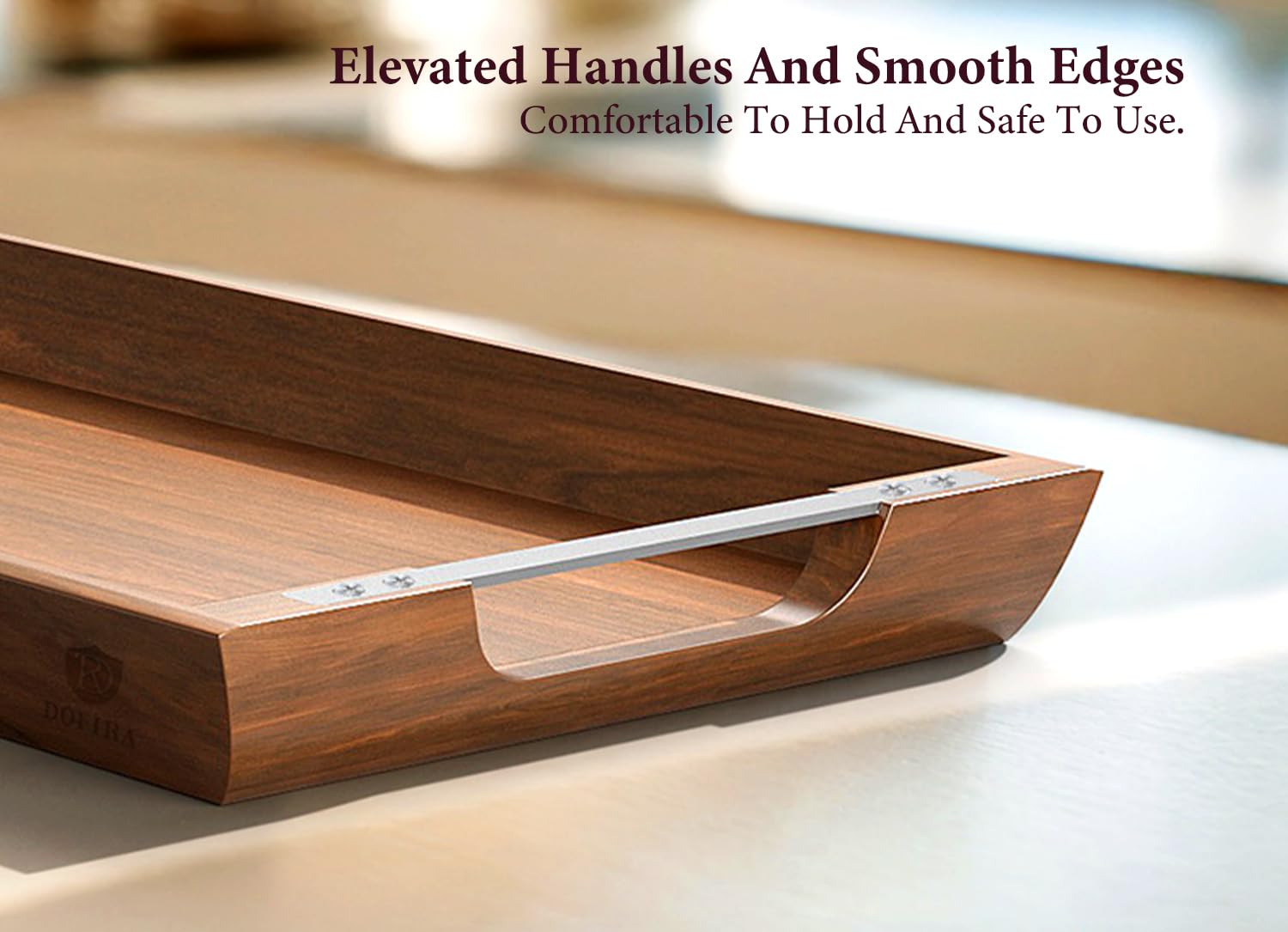 Dofira stainless steel handles close-up showing secure grip and easy transport benefit