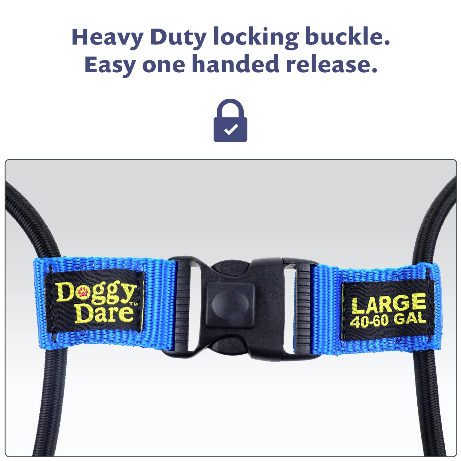 Doggy Dare bungee cord texture and knot detail showing durable stretch