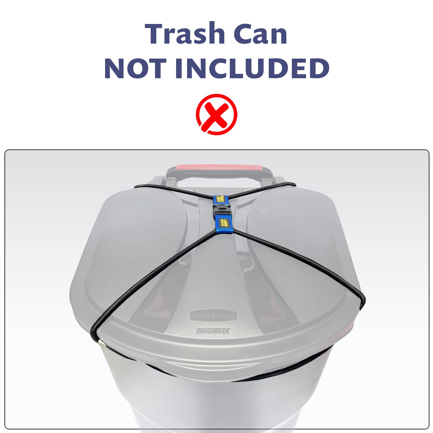 Doggy Dare holding lid closed while raccoon investigates, preventing scavenging