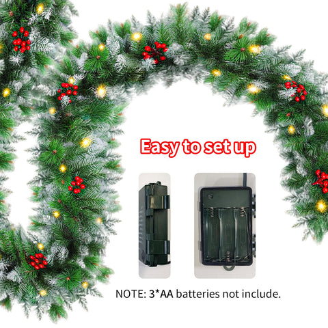 DoHome mantel display with garland lit, creating welcoming holiday atmosphere