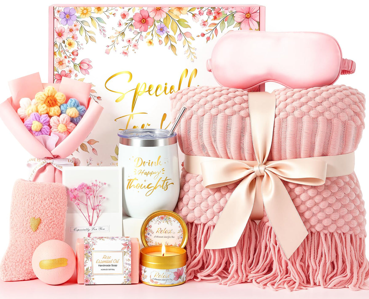 DOIOWN front packaging of spa gift basket, ready to gift and elegant presentation