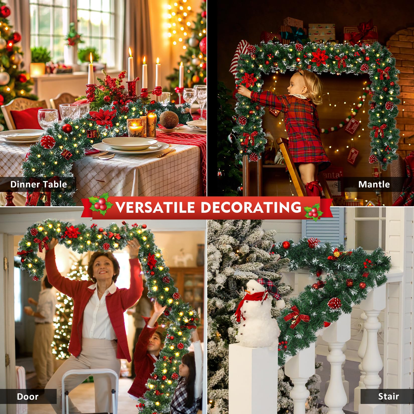 DOIOWN styled on porch rail creating welcoming holiday entrance