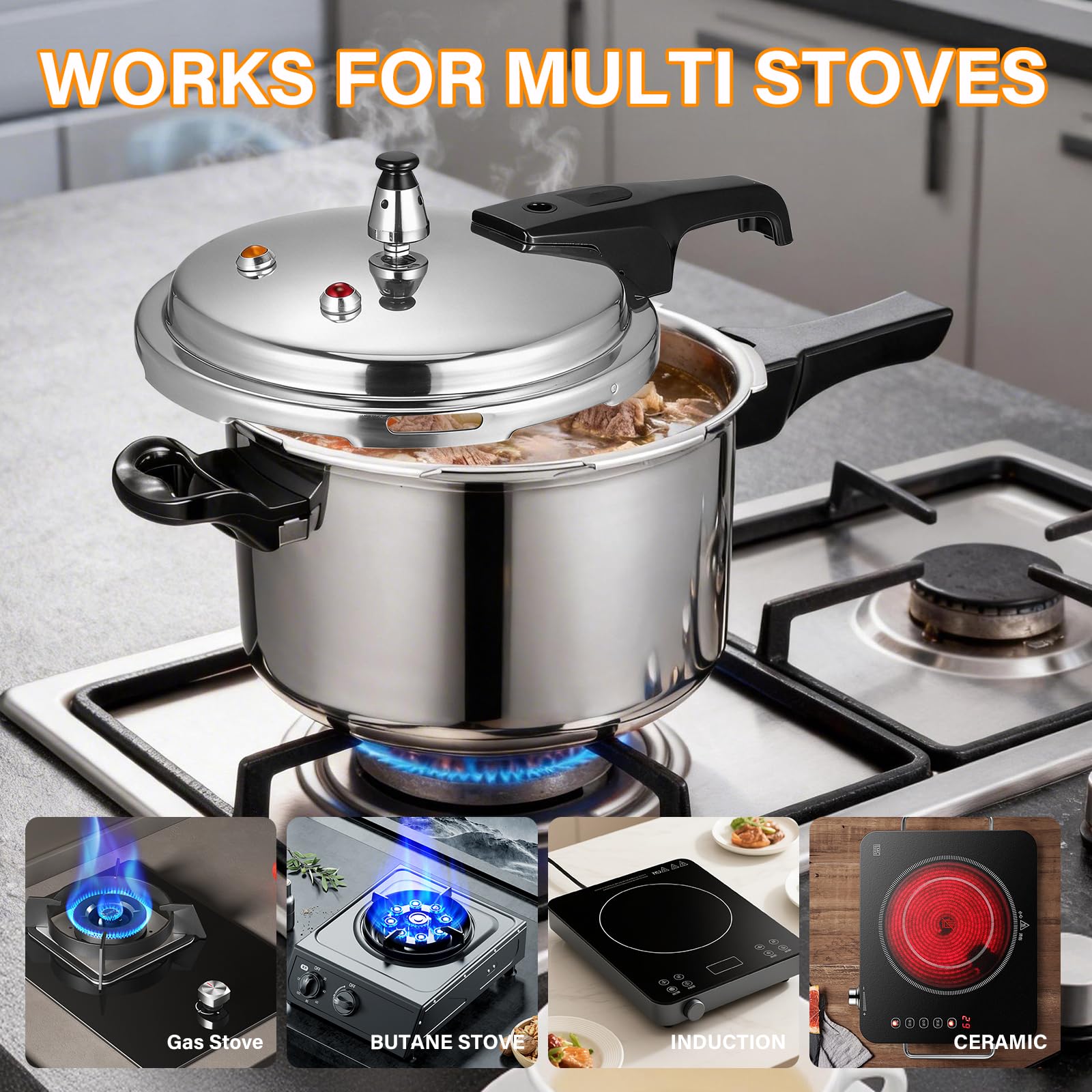 DOITOOL on gas stove steaming food showing reliable stovetop performance benefit