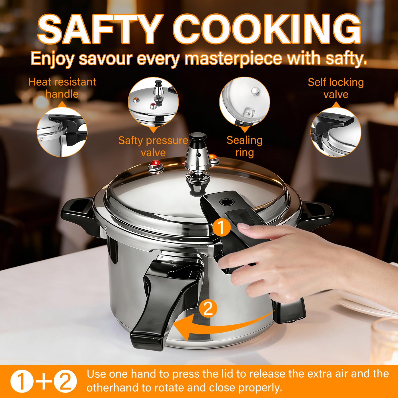 DOITOOL lid detail showing safety valves and secure sealing benefit