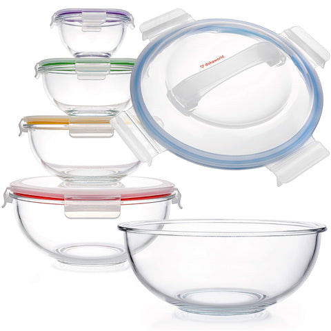 dokaworld front view of boxed glass bowl set showing sleek design and storage benefit