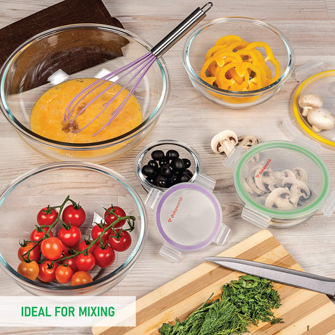 dokaworld clear lids stacked to show transparency for quick content identification