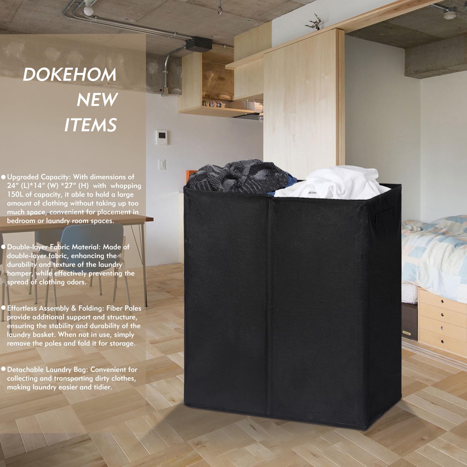 DOKEHOM open top showing two compartments for easy sorting