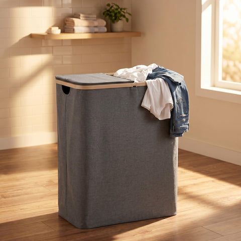 DOKEHOM beside stacked towels to show scale and large capacity benefit