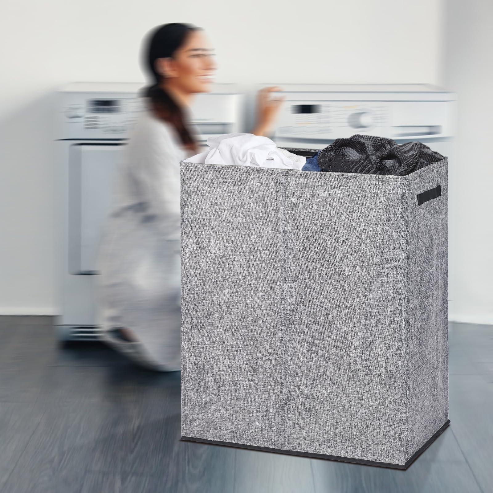 DOKEHOM next to standard basket demonstrating 150L capacity benefit