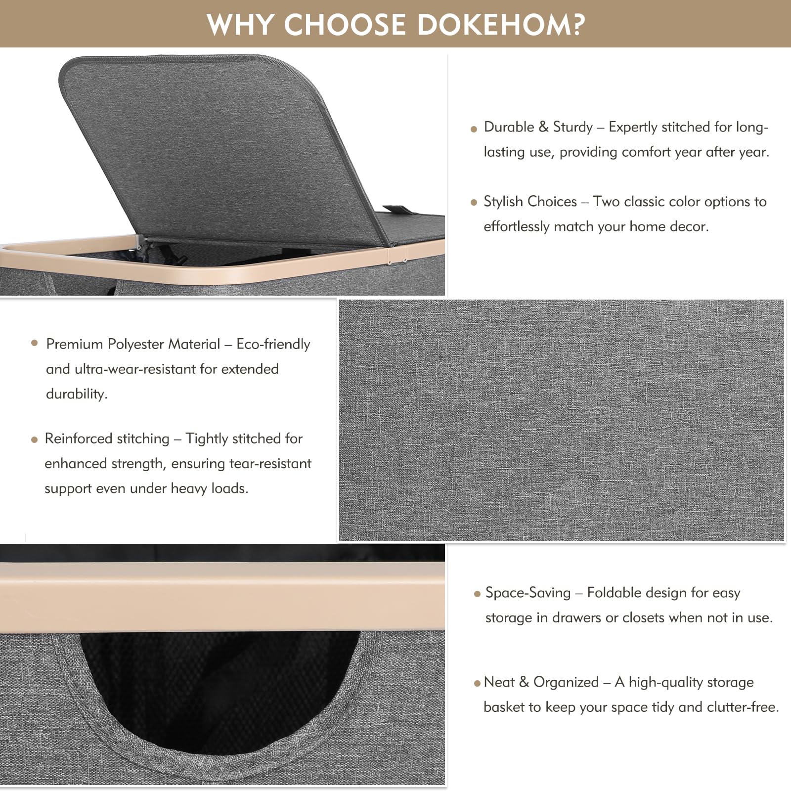DOKEHOM interior support rods illustrating stability and durability benefit