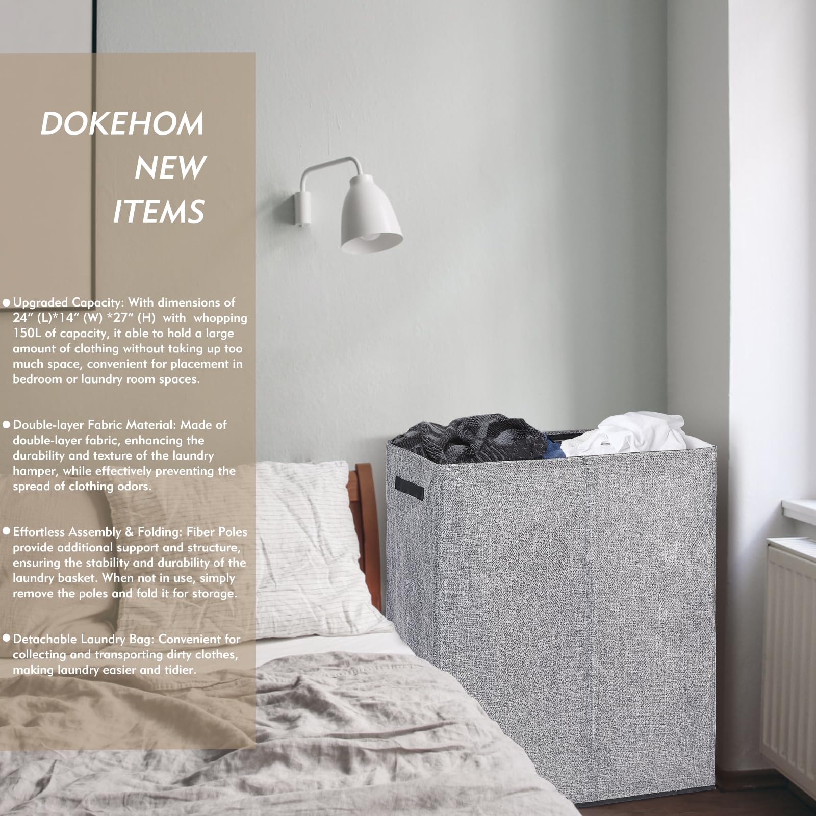 DOKEHOM top open exposing two compartments for quick sorting benefit