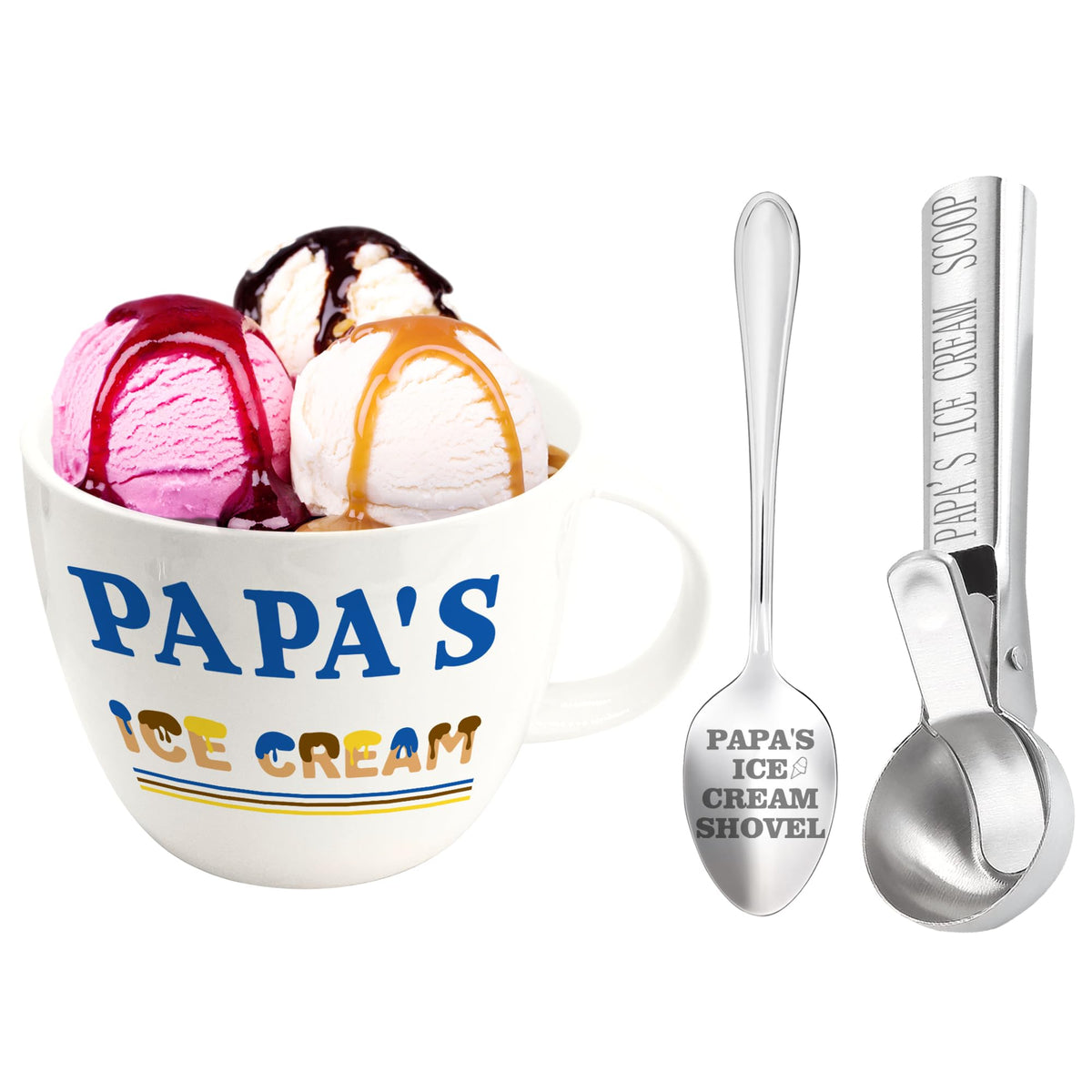 Dolficy Papa's ice cream bowl front view showing generous capacity and charm