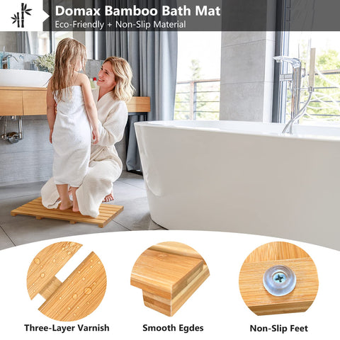 Domax bamboo mat with weight demonstration benefit: supports up to 300 pounds