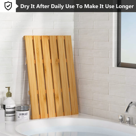 Domax bamboo mats stacked to air dry benefit: easy maintenance and fast drying