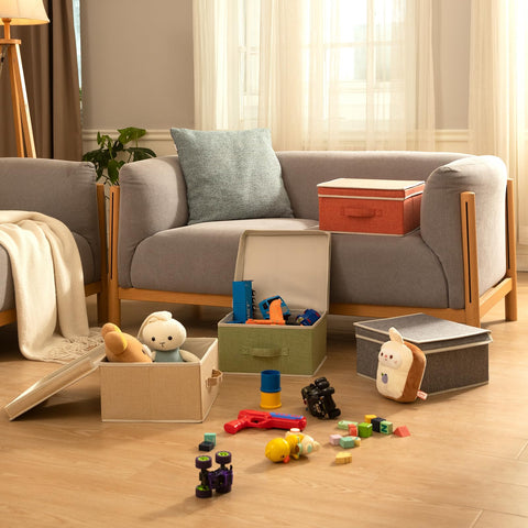 DOMEraax placed on closet shelf demonstrating space-saving and organization
